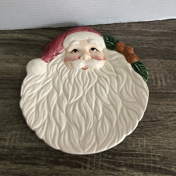 Vtg Ceramic Santa Plate - Picture 2 of 13